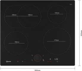 Neff BVS6760G, SET Einbaubackofen B64VS71G0 und Induktionskochfeld T56FUF1L0, EEK: A+, MIT 7 JAHREN GARANTIE