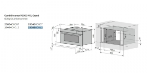 V-ZUG CombiSteamer V6000 45L Grand, Dampfbackofen, Spiegelglas platinum grifflos, 2304600012, 10 JAHRE GARANTIE!