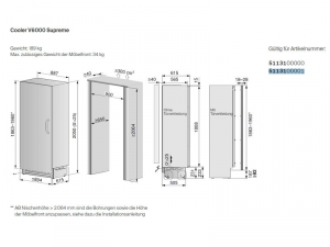 V-ZUG Cooler V6000 Supreme, Einbau-Khlschrank, Linksanschlag, 5113100001, 10 JAHRE GARANTIE!