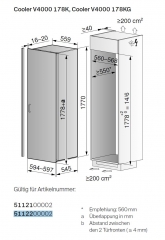 V-ZUG Cooler V4000 178KG, Einbau-Khlgefrier-Kombination, 5112200002, 10 JAHRE GARANTIE!