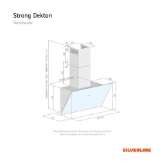 Silverline Strong STW 600 Z Edelstahl Zenith Kopffreihaube, 60 cm. Mit 5 Jahren Garantie!