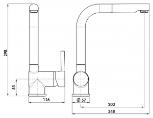 Linea Drive 2, Auszugsauslauf, Hochdruck, schwarz matt,  5011096