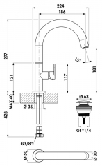 LINEA Sottile 2 Bad, Einhebelmischer chrom, schwenkbar, Hochdruck, 5011295