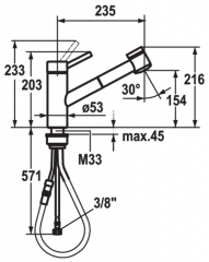 KWC Inox 2, Einhebelmischer Edelstahl, Hochdruck Schlauchbrause, 5022327