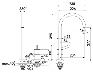 Ideal Standard Gusto E2, edelstahlfinish, Hochdruck, Zweiloch-Einhebelmischer, 5024188