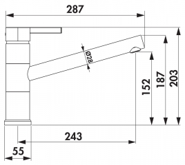 Servizio Lastra 1, edelstahlfinish, Hochdruck, Einhebelmischer, Verbrhschutz, 5021310