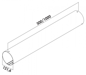 Naber PRIME flow P-VRO 150 Rundrohr, hellgrau, L 1000 mm, 4051023