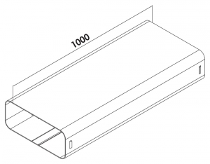 Naber PRIME flow P-VRO 150 Flachkanalrohr, hellgrau, L 1000 mm, 4051001