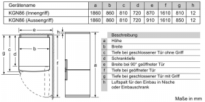 BOSCH KGN86VIEA, Serie 4, Freistehende Khl-Gefrier-Kombination mit Gefrierbereich unten, 186 x 86 cm, Gebrsteter Stahl mit Anti Fingerprint, EEK: E, mit 5 Jahren Garantie!