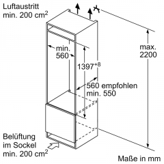 Bosch KIL52AFE0, Serie 6, Einbau-Khlschrank mit Gefrierfach, 140 x 56 cm, Flachscharnier, EEK: E, mit 5 Jahren Garantie!