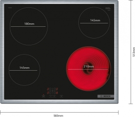 Bosch HBD230CR62, SET Einbau-Backofen HBA530BR1 + Elektro-Kochfeld PKE645BA2E, EEK: A, mit 5 Jahren Garantie!