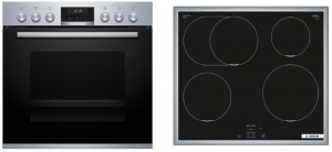 Bosch HND615LS66, SET Einbau-Backofen und Induktionskochfeld, HEB517BS1+ NIF645CB5E, Edelstahl, 60 cm, EEK: A, mit 5 Jahren Garantie!