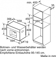 Bosch CTL636EB6, Einbau-Kaffeevollautomat, Serie 8, schwarz, mit 5 Jahren Garantie!