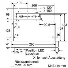 Bosch DFL063W56, Flachschirmhaube, Silber, 60cm, Mit 5 Jahren Garantie!