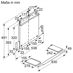 Bosch DSZ4961, Absenkrahmen fr 90 cm breite Flachschirmhauben