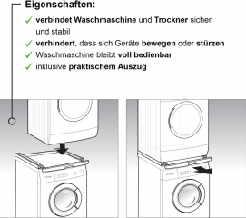 BOSCH WTZ11400, Verbindungssatz mit Auszug fr Waschmaschinen und Trockner