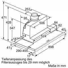 Bosch DFR097A52, Serie 4, Flachschirmhaube, Silber, 90cm, EKK: A, Mit 5 Jahren Garantie!