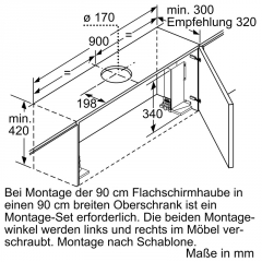 Bosch DFR097A52, Serie 4, Flachschirmhaube, Silber, 90cm, EKK: A, Mit 5 Jahren Garantie!