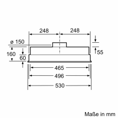 Bosch DHL555BM, L�fterbaustein, Serie 4, Silber, 53 cm, EKK: C, Mit 5 Jahren Garantie!