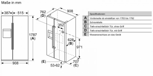 BOSCH KAD93AIDP, Amerikanischer Side by Side, 178.7 x 90.8 cm, Gebrsteter Stahl, AntiFingerprint, Serie 6, EEK: D, mit 5 Jahren Garantie!