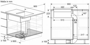 Bosch PVQ711HGA6, Set Induktionskochfeld mit Dunstabzug und Flachkanal, Serie 6, 70 cm, rahmenlos aufliegend, mit 5 Jahren Garantie!