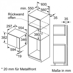 Siemens BF525LMB1, Einbau-Mikrowelle, 59 x 38 cm, iQ500, Schwarz, Edelstahl, mit 5 Jahren Garantie!