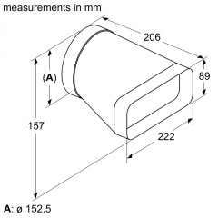 Bosch HEZ9VDSI0, Adapterrohrstck, 150 mm, rund-flach