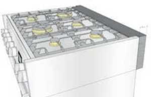 Steel Abschlussblende 5 cm Tiefe - 45 cm Modul, GA-D4-5