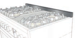 Steel Spritzschutz 6 cm Hhe - 70 cm Modul, SA-AG7