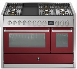 Steel Genesi 120, Rangecooker, 120 cm, Combisteam, Bordeaux, Gaskochfeld, GQ12SF-6TCBR mit 5 Jahren Garantie!