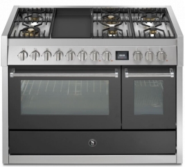 Steel Genesi 120, Rangecooker, 120 cm, Combisteam, Anthracite, Gaskochfeld, GQ12SF-6TAN mit 5 Jahren Garantie!