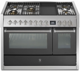 Steel Genesi 120, Rangecooker, 120 cm, Combisteam, Anthracite, Gaskochfeld, GQ12SF-4TMAN, mit 5 Jahren Garantie!