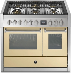 Steel Genesi 100, Rangecooker, 100 cm, Combisteam, Crema, Gaskochfeld, GQ10SF-6WCR, mit 5 Jahren Garantie!