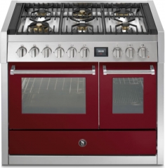 Steel Genesi 100, Rangecooker, 100 cm, Combisteam, Bordeaux, Gaskochfeld, GQ10SF-6WBR, mit 5 Jahren Garantie!