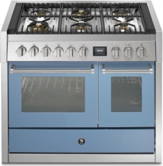 Steel Genesi 100, Rangecooker, 100 cm, Combisteam, Celeste, Gaskochfeld, GQ10SF-6WCE, mit 5 Jahren Garantie!