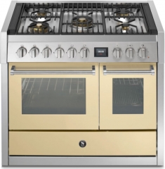 Steel Genesi 100, Rangecooker, 100 cm, Combisteam, Crema, Gaskochfeld, GQ10SF-4MCR, mit 5 Jahren Garantie!