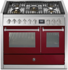 Steel Genesi 100, Rangecooker, 100 cm, Combisteam, Bordeaux, Gaskochfeld, GQ10SF-4MBR, mit 5 Jahren Garantie!