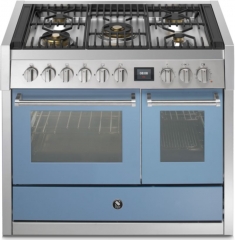 Steel Genesi 100, Rangecooker, 100 cm, Combisteam, Celeste, Gaskochfeld, GQ10SF-4MCE, mit 5 Jahren Garantie!