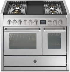 Steel Genesi 100, Rangecooker, 100 cm, Combisteam, Stainless Steel, Gaskochfeld, GQ10SF-4TSS, mit 5 Jahren Garantie!