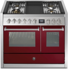 Steel Genesi 100, Rangecooker, 100 cm, Combisteam, Bordeaux, Gaskochfeld, GQ10SF-4BBR, mit 5 Jahren Garantie!