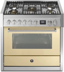 Steel Genesi 90, Rangecooker, 90 cm, Combisteam, Crema, Gaskochfeld, GQ9S-4MCR, mit 5 Jahren Garantie!