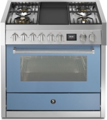 Steel Genesi 90, Rangecooker, 90 cm, Combisteam, Celeste, Gaskochfeld, GQ9S-4TCE, mit 5 Jahren Garantie!