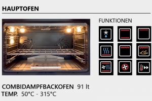 Steel Genesi 90, Rangecooker, 90 cm, Combisteam, Anthracite, Gaskochfeld, GQ9S-4BAN, mit 5 Jahren Garantie!