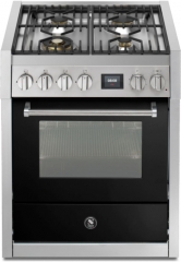 Steel Genesi 70, Rangecooker, 70 cm, Combisteam, Nero, Gaskochfeld, GQ7S-4BA, mit 5 Jahren Garantie!