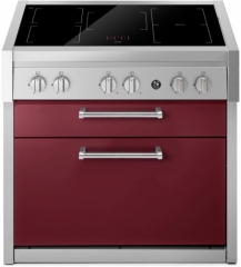 Steel Genesi 90 Cook Unit, Kchenmodul, 90 cm, Bordeaux, Induktionskochfeld, GQ9C-5FIBR, mit 5 Jahren Garantie!