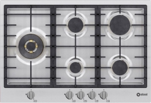 Steel Genesi Hob, Einbau-Gaskochfeld, 75 cm, Stainless Steel, GP7B-5, mit 5 Jahren Garantie!