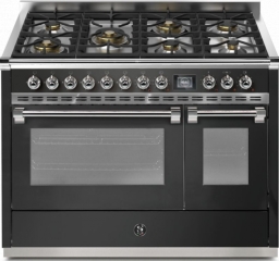 Steel Ascot 120, Rangecooker, 120 cm, Combisteam, Anthracite, Gaskochfeld, AQ12SF-6MAN, mit 5 Jahren Garantie!