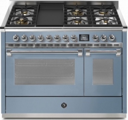 Steel Ascot 120, Rangecooker, 120 cm, Combisteam, Celeste, Gaskochfeld, AQ12SF-6TCE, mit 5 Jahren Garantie!