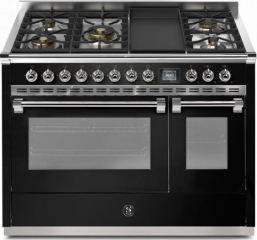 Steel Ascot 120, Rangecooker, 120 cm, Combisteam, Nero, Gaskochfeld, AQ12SF-4TMBA, mit 5 Jahren Garantie!