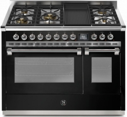 Steel Ascot 120, Rangecooker, 120 cm, Combisteam, Nero, Gaskochfeld, AQ12SF-4BMBA, mit 5 Jahren Garantie!